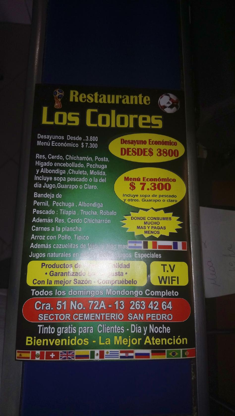 Menu At Restaurante La Fogata Colombia