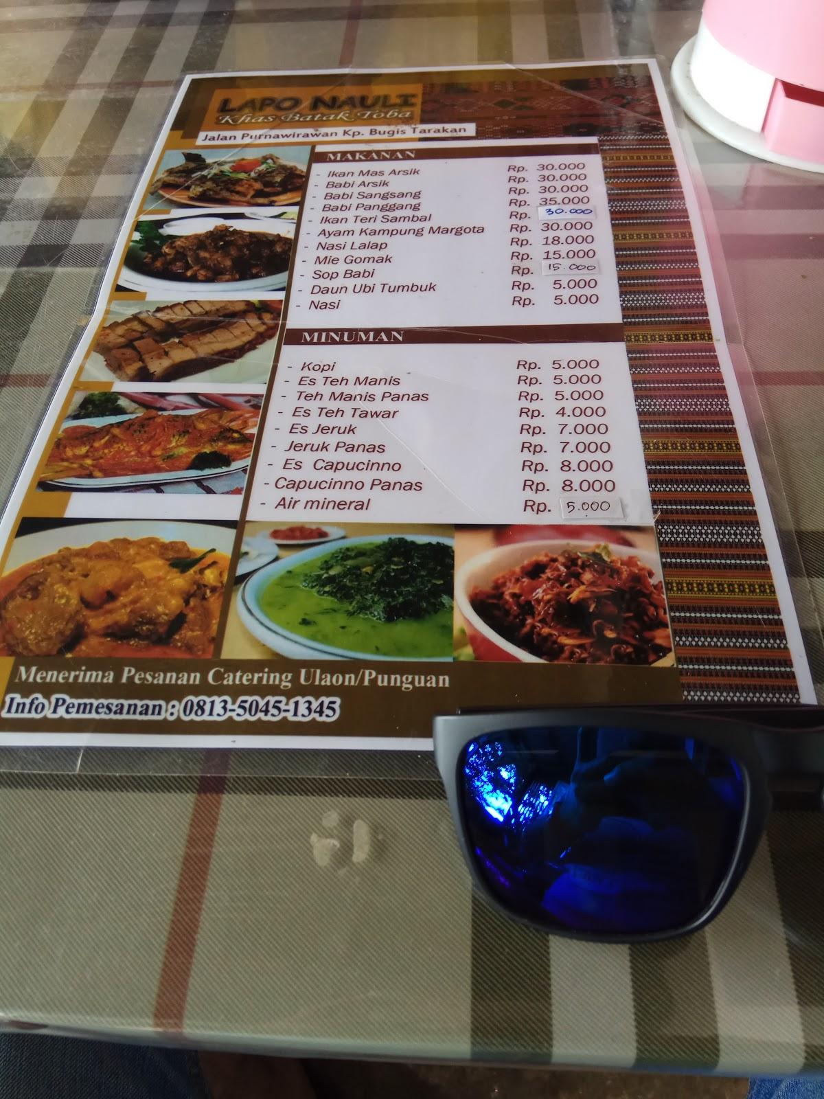 Menu At Lapo Nauli Khas Batak Toba Restaurant Tarakan