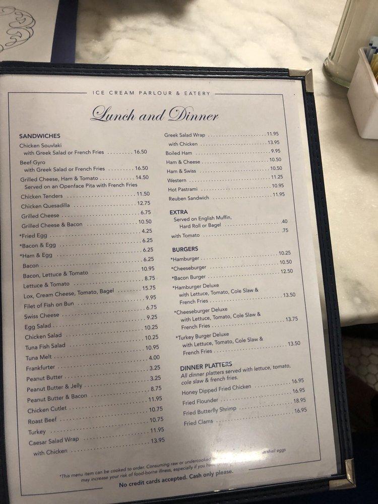 Carta del restaurante Bridgehampton Candy Kitchen, Bridgehampton