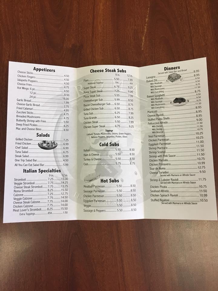 Menu at Roma Italian Restaurant, Danville
