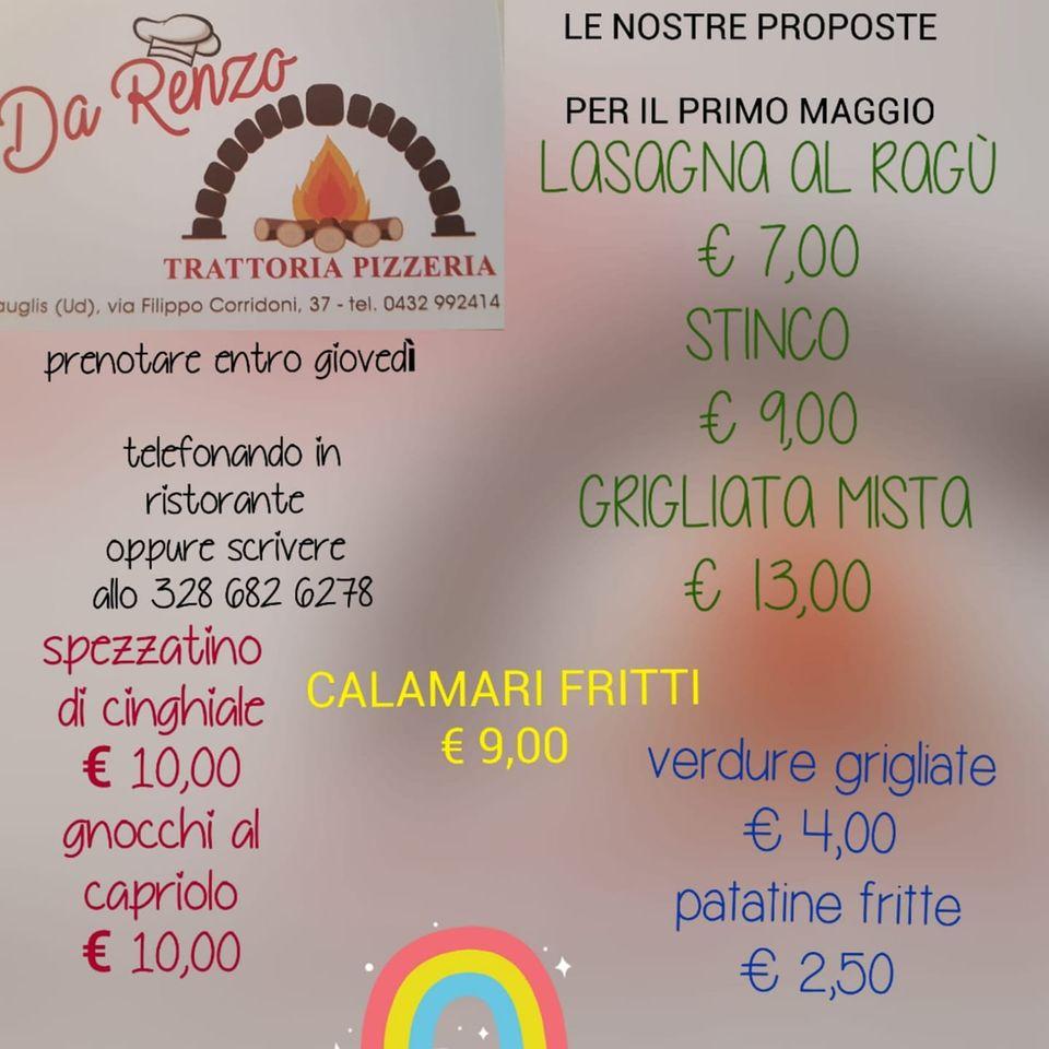 Menu di Da Renzo 