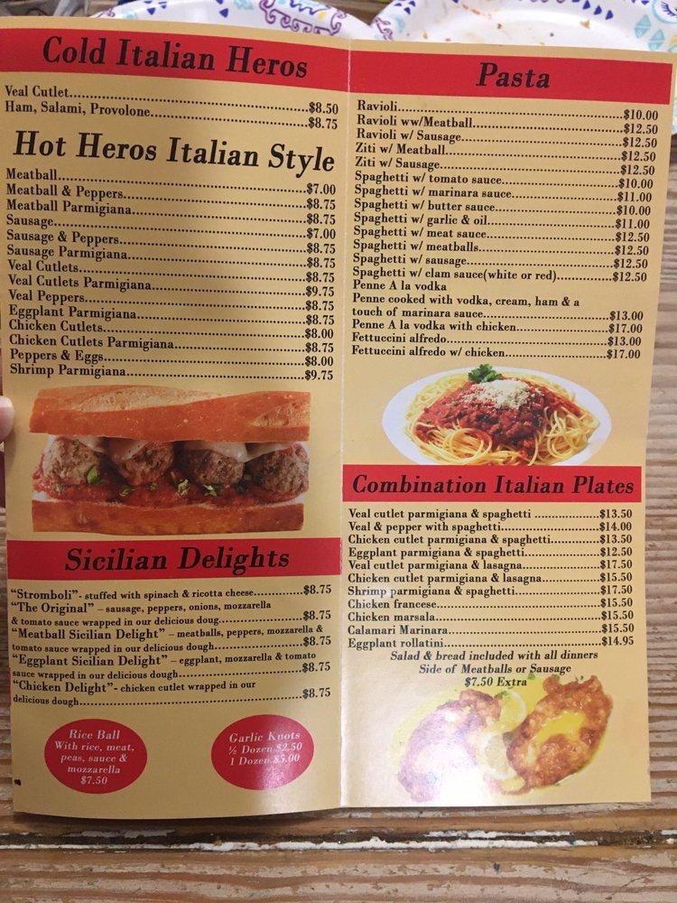 Menu at Nino's Pizzeria, Patchogue
