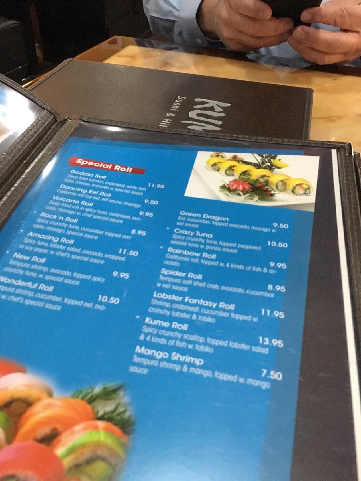 Menu at Kume Japanese Cuisine Sushi & Hibachi restaurant, Oak Ridge