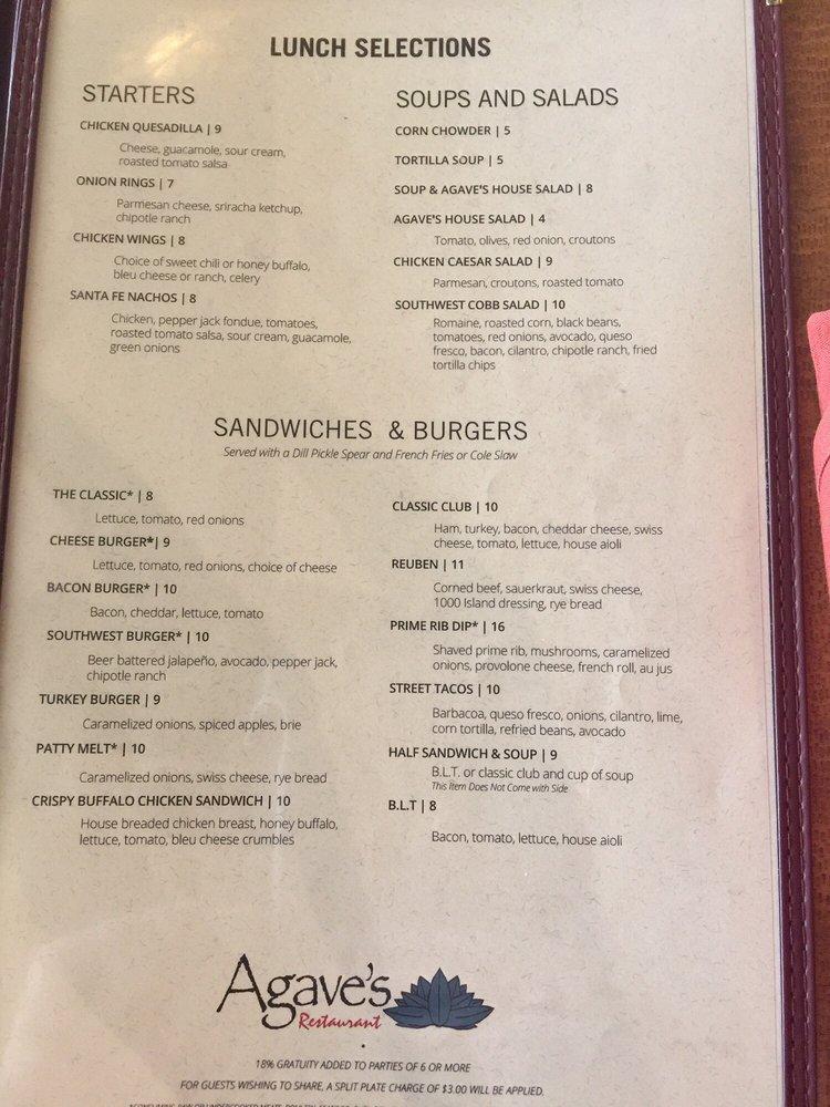 Menu at Oak & Fork cafe, Maricopa