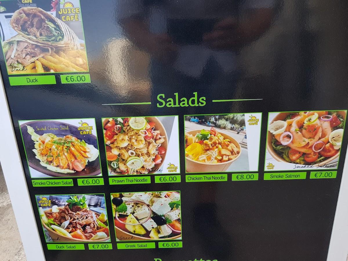 Menu at Juice Cafe, Birżebbuġa