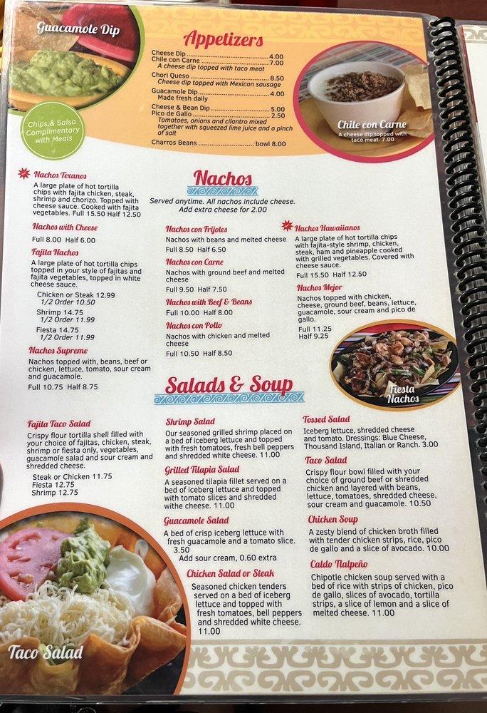 Menu at Los Portales Mexican Restaurant, Alexandria