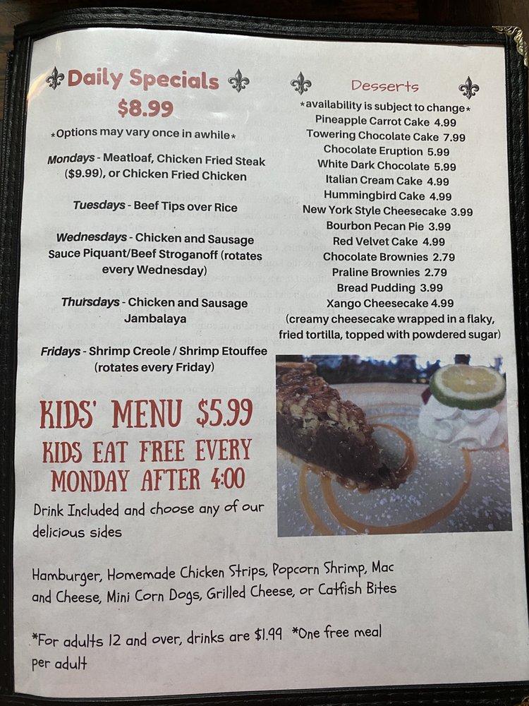 Menu at Abe's Cajun Market restaurant, Houston