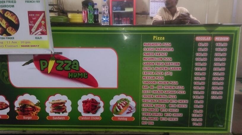 Pizza Home menu