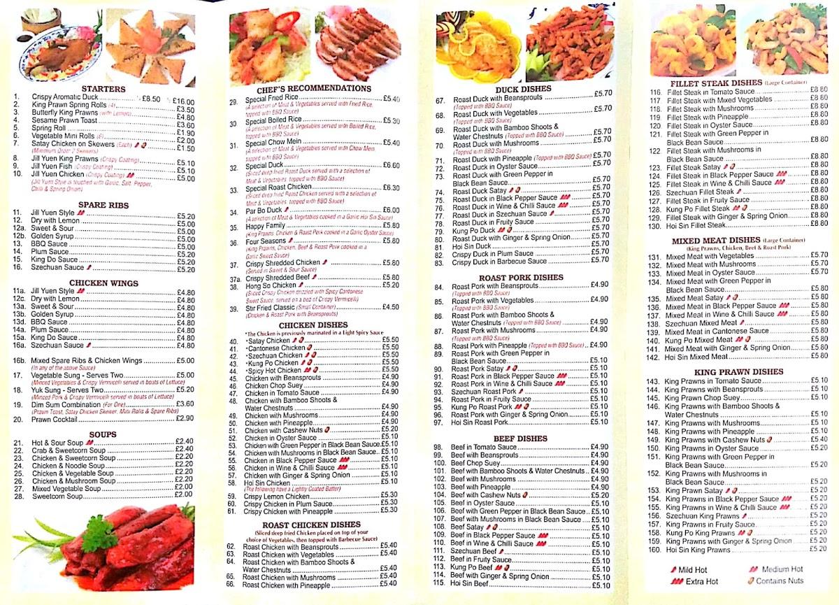 Menu at Luck E Chef fast food, Solihull