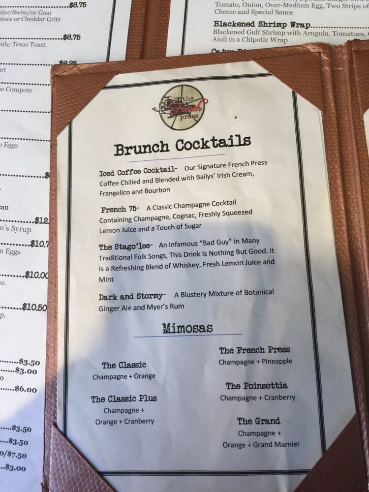 Menu at The French Press restaurant, Lafayette, 214 E Vermilion St