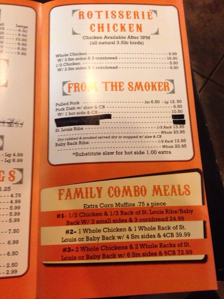 Menu at BobBQ's BBQ, Shrub Oak