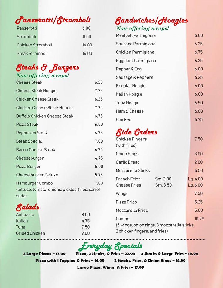 Menu At Milano Pizza Pizzeria Bellmawr