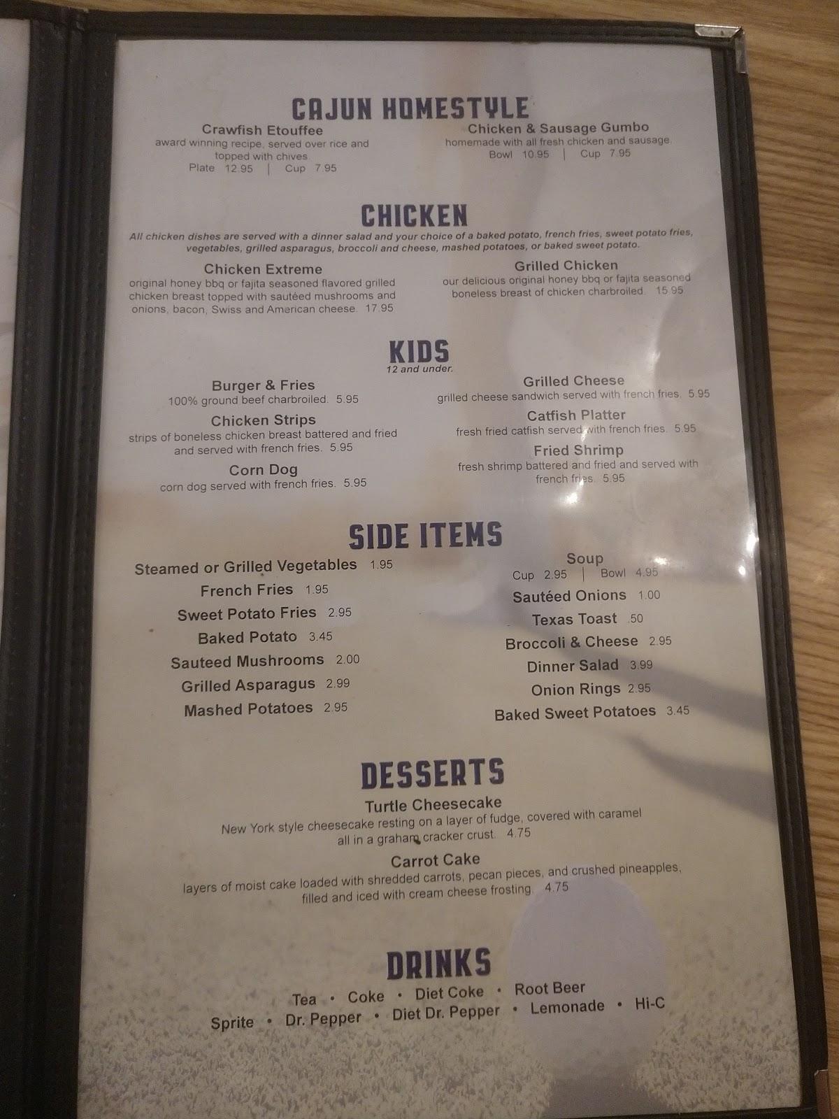 Menu at D C's Sports Bar & Steakhouse, Eunice