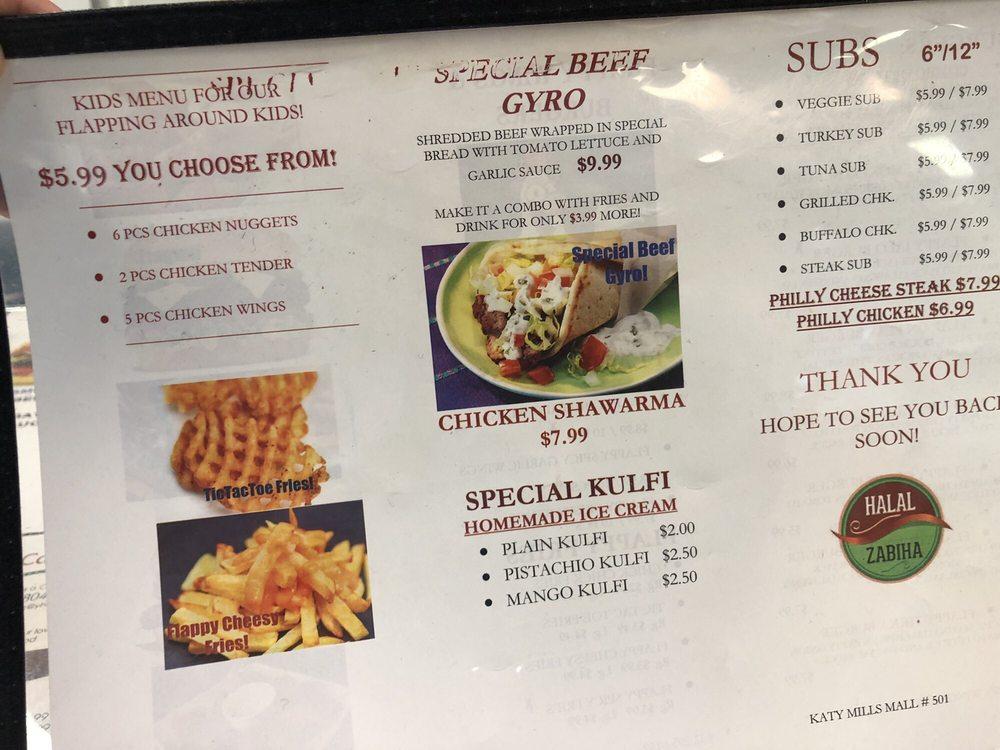 Menu at Flappy Wings & Burgers restaurant, Katy, W Grand Pkwy S 108