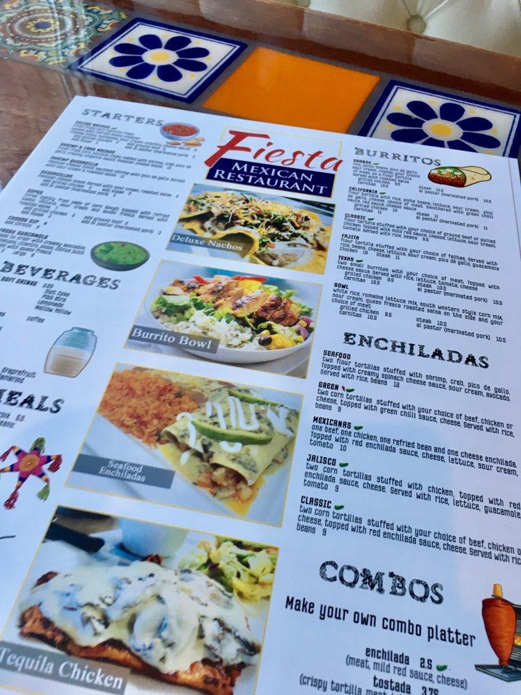 Menu at Fiesta Mexican Restaurant, North Liberty