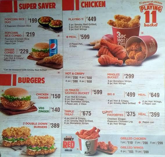 Menu at KFC, Sultan Bathery, Ground Floor