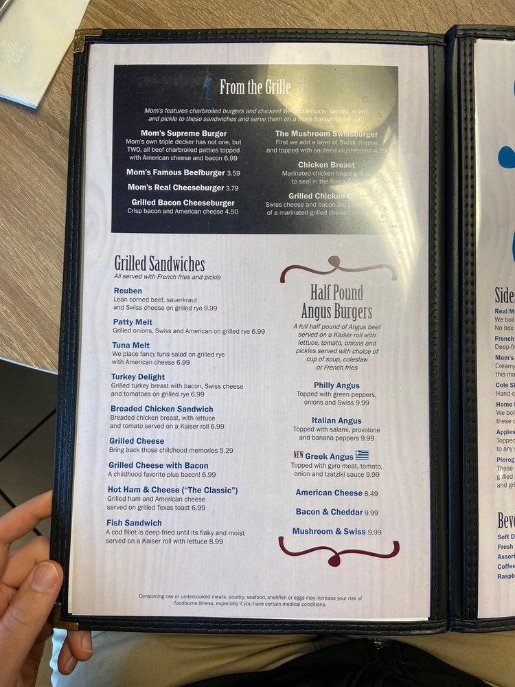 Menu at Mom's Deli & Grille restaurant, North Royalton, York Rd