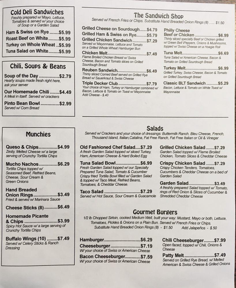 Menu at Benbrook Cafe, Fort Worth