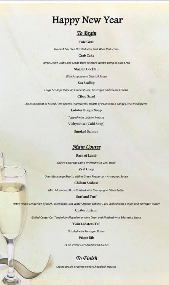 Menu at Cibao Grille restaurant, Naples