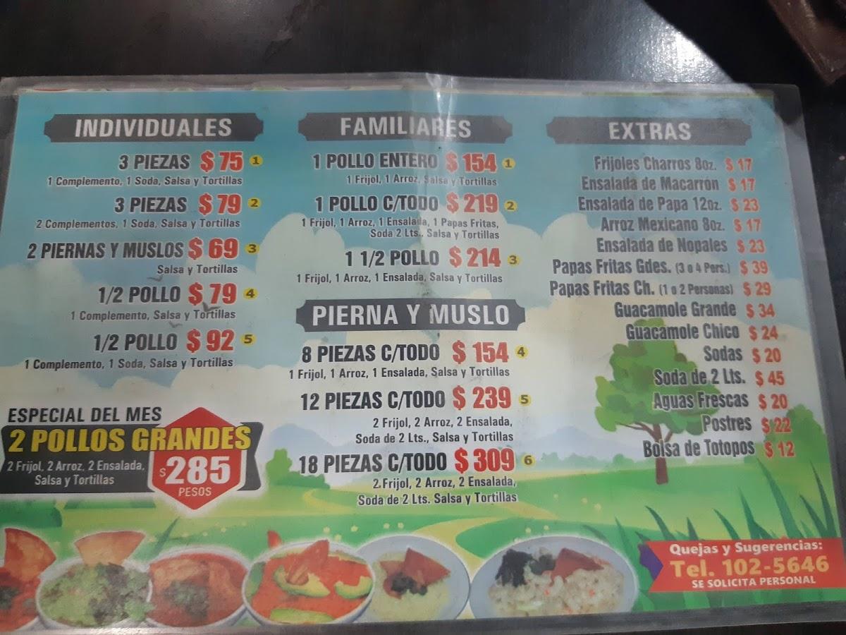 Menu at El Rey Asil Insurgentes restaurant, Tijuana