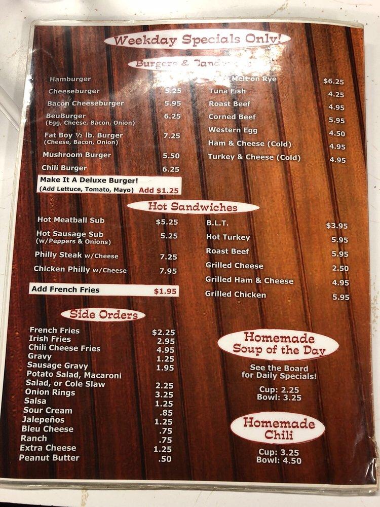 Menu at Mother's Cupboard restaurant, Syracuse