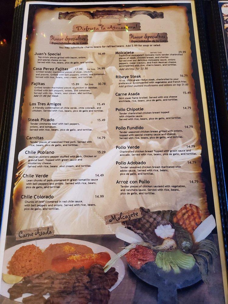 Menu at Casa Perez Prescott Valley restaurant, Prescott Valley, N ...