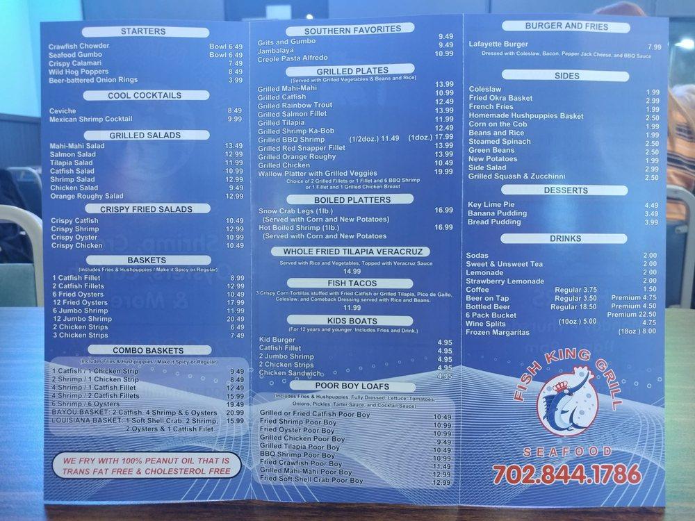 Menu at Fish King Grill restaurant, Las Vegas, 500 E Windmill Ln 145