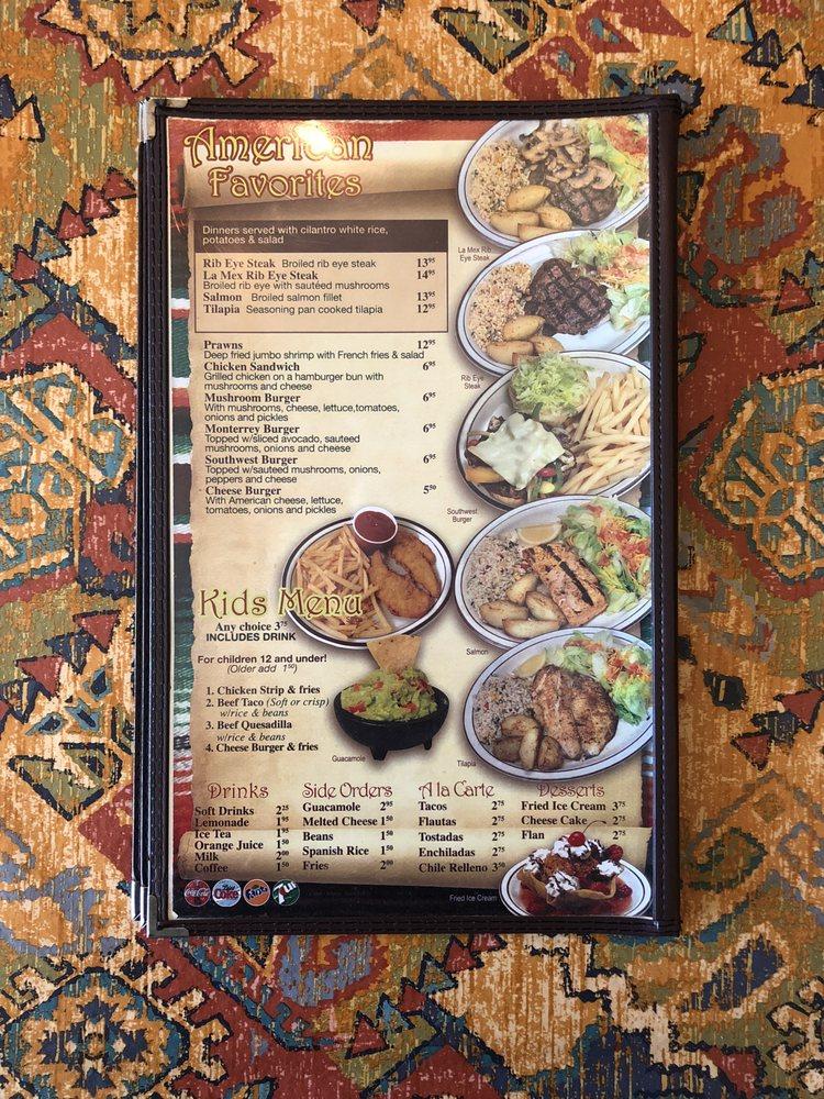 Menu at La Mex Fine Mexican Cuisine pub & bar, Morris