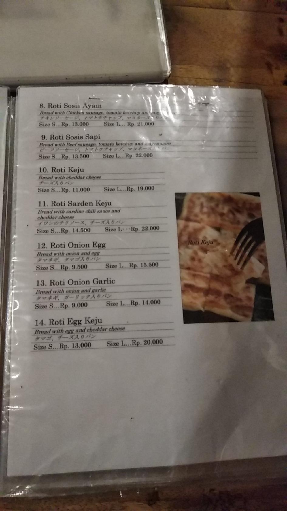 Carta Del Restaurante Roti Canai Dan Teh Tarik Denpasar