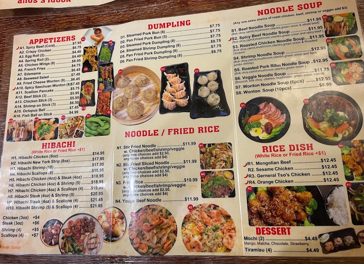 Menu at King Noodle And Bar, Killeen