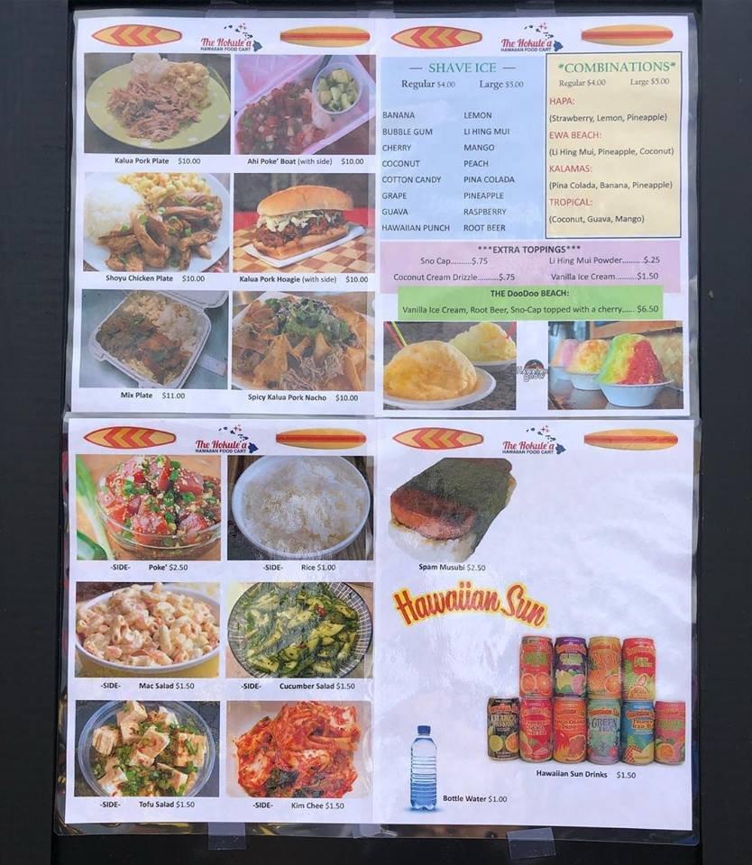 Menu at The Hokulea Food Cart, Gresham