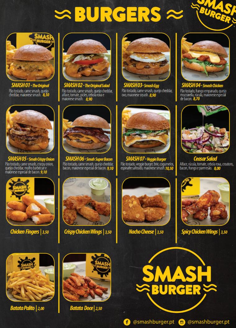 Menu Em Smash Burger Restaurante Torres Vedras