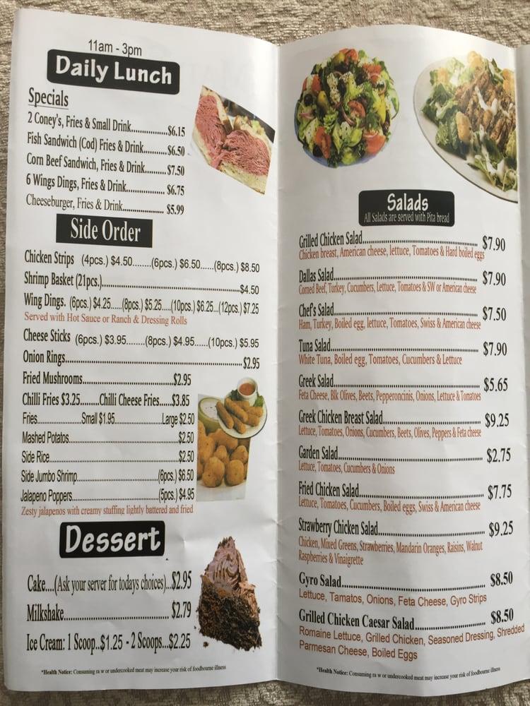 Menu at Main Street Grill & Coney Island restaurant, Detroit