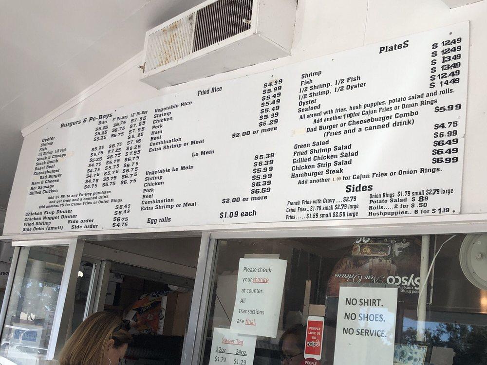 Menu at Ben's Deli restaurant, Gulfport