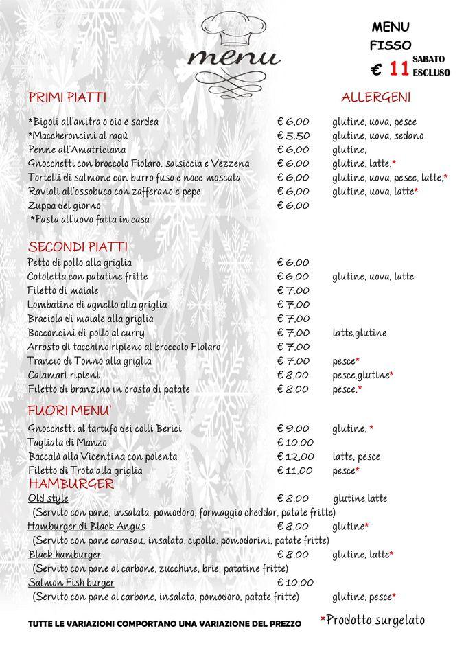 Menu di Roxy Caffè 