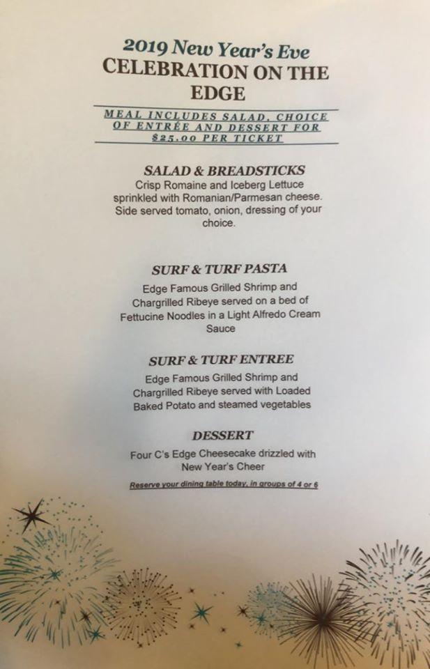 Menu at Four C's Edge pub & bar, Freeburg