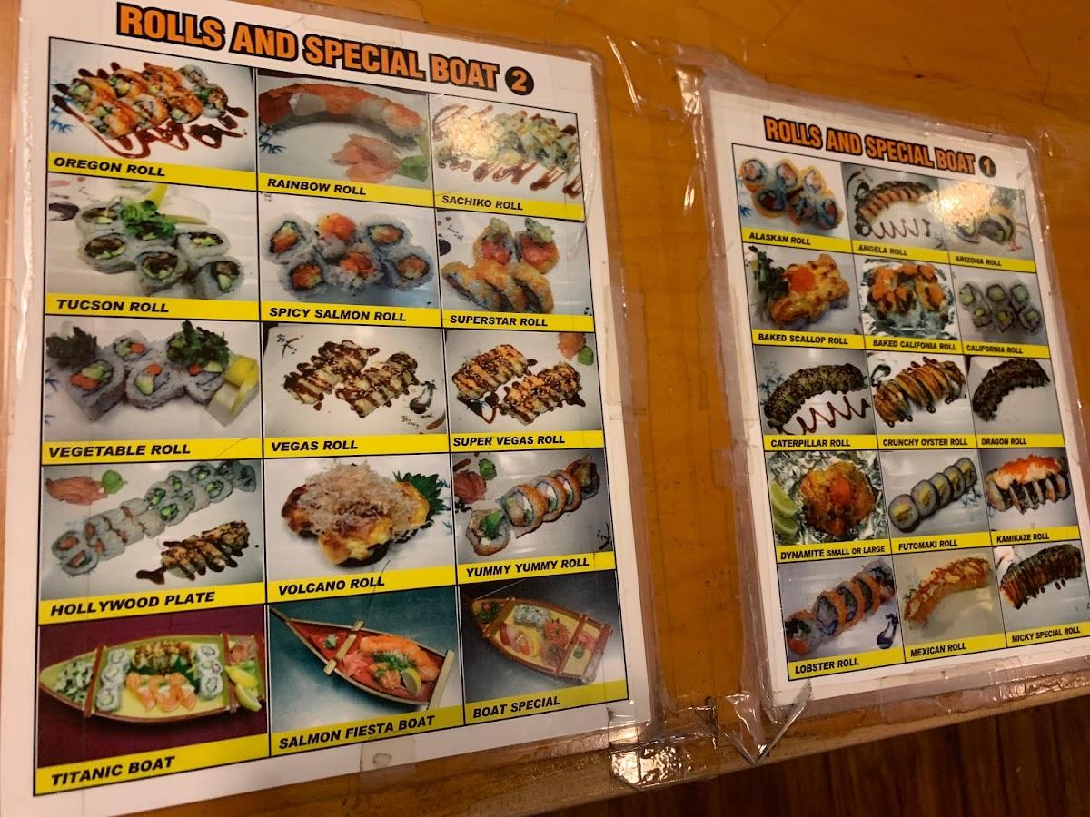 Menu at Sachiko Sushi restaurant, Tucson, E Valencia Rd