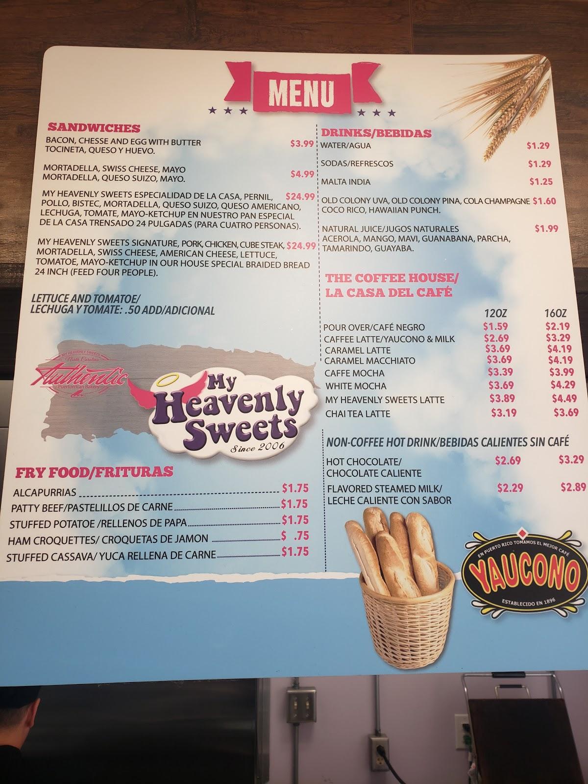 Menu at My Heavenly Sweets desserts, Fayetteville