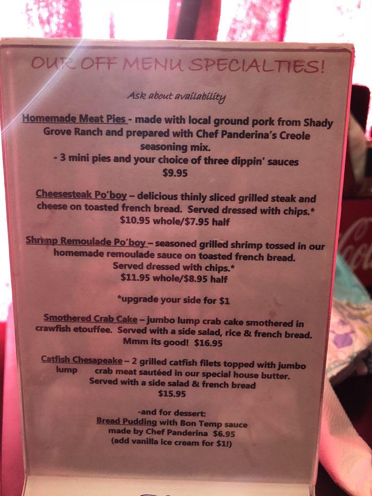 Menu at HerbyK's restaurant, Shreveport