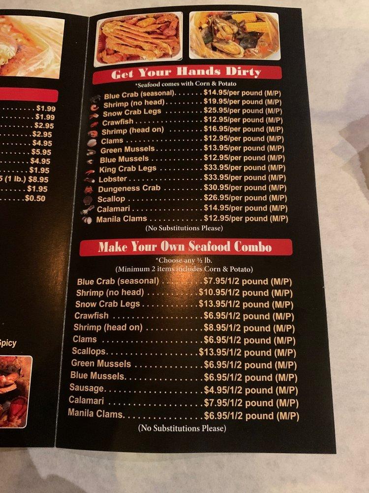 Carta de Mr. & Mrs. Crab Juicy Seafood & Bar, Gulfport