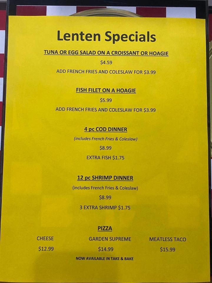 Menu at J & D Mart restaurant, New Vienna