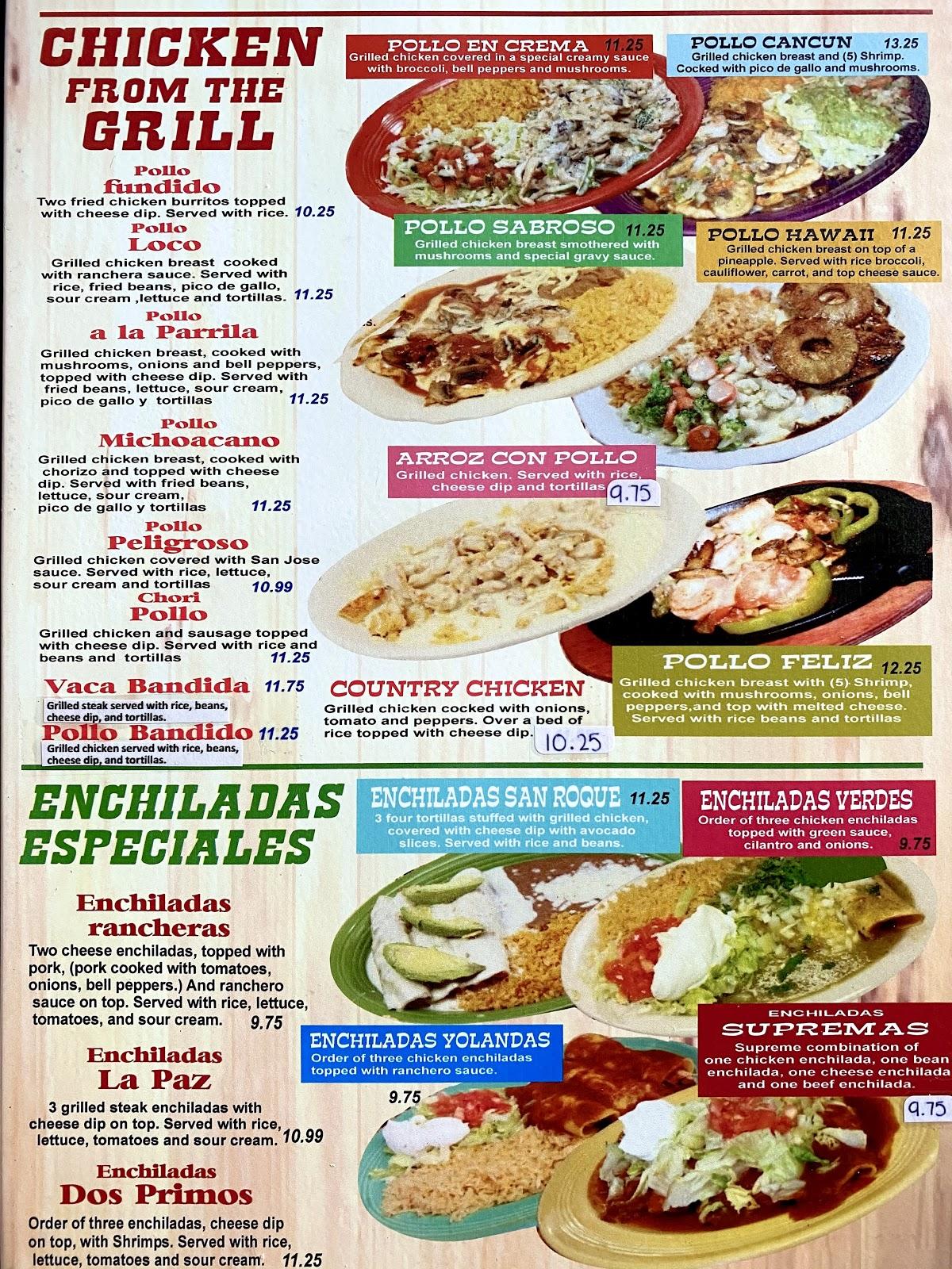 Menu at El Toro restaurant, Clarinda