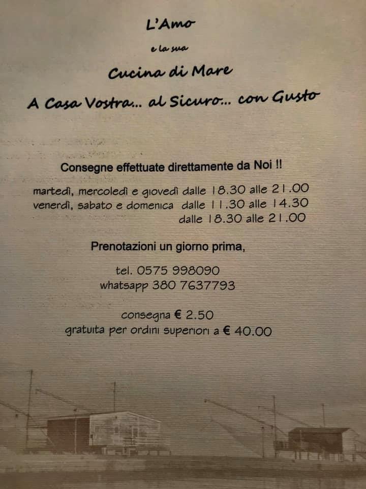 Menu da L Amo Cucina di Mare ristorante Arezzo