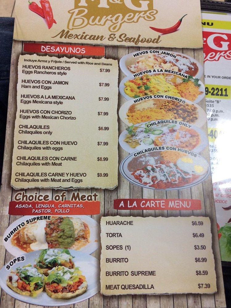 Menu at M & G Burger restaurant, Palmdale, 170th St E suite f