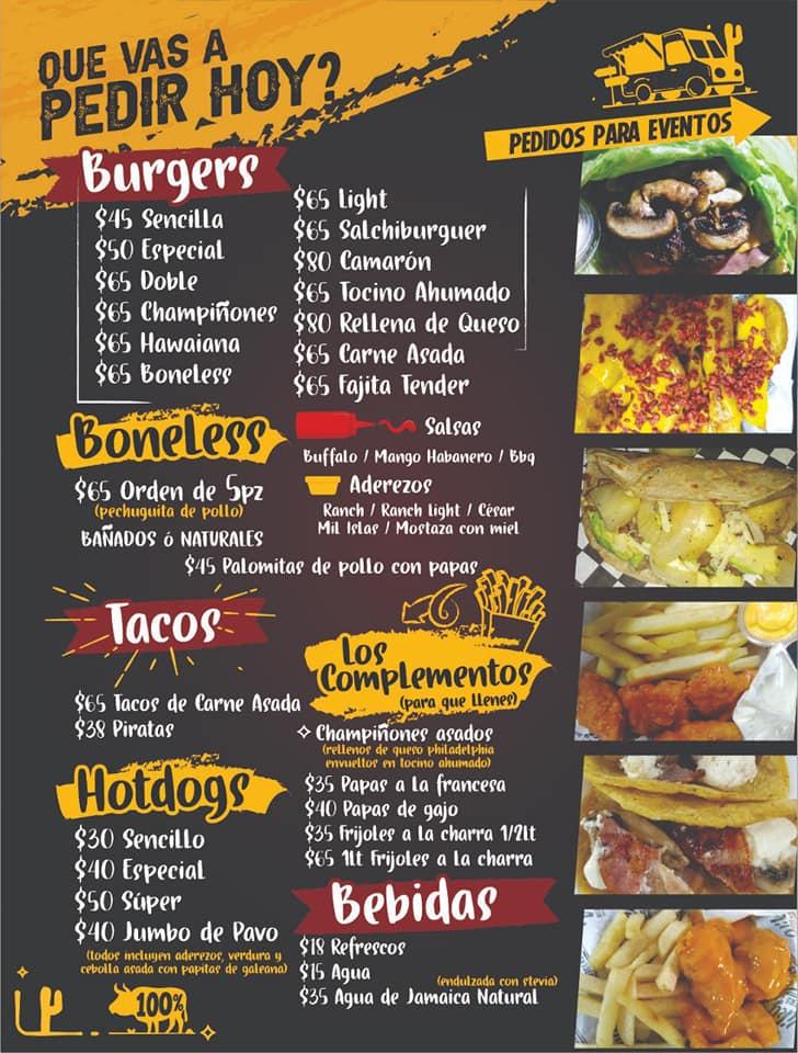 Menu at Vicky's Burgers restaurant, Ciudad Apodaca