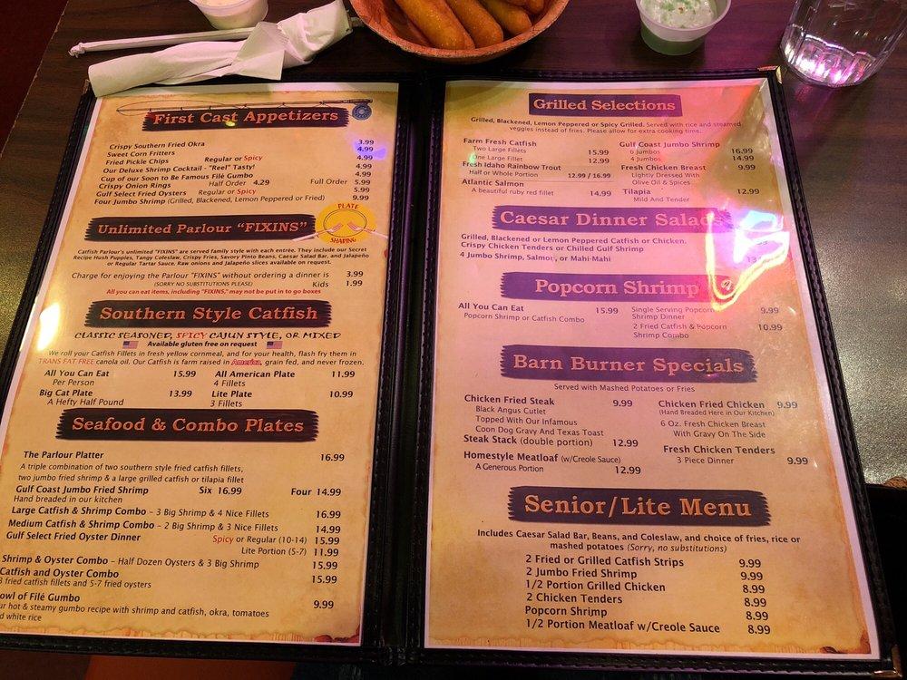 Menu at Catfish Parlour restaurant,