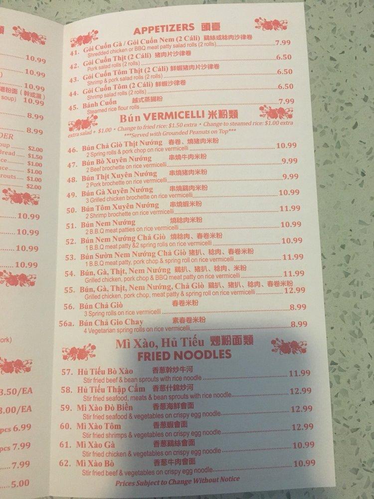 Menu at Noodle Island restaurant, Surrey