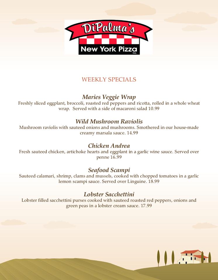 Menu at DiPalma's Restaurant & Pizzeria, Southbury