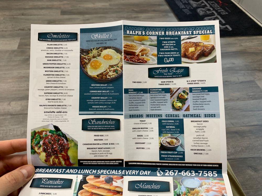 Menu at Ralph’s Corner Diner restaurant, Lansdale