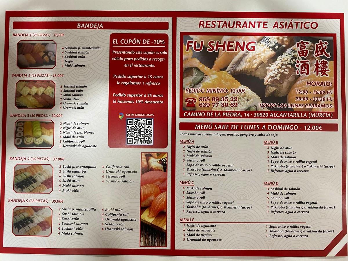 Menu At Restaurante Fu Sheng, Alcantarilla